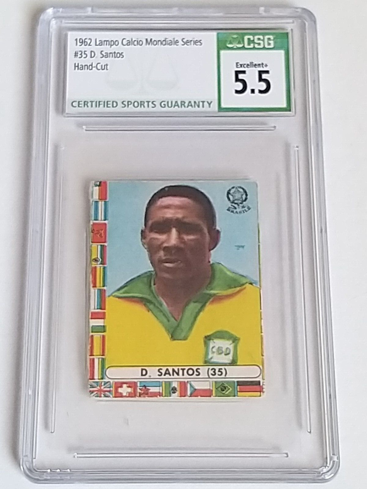 **DJALMA SANTOS (BRASILE)** LAMPO CALCIO MONDIALE 1962 - GRADATA CSG 5,5 !!!