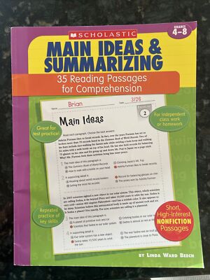 Main Ideas and Summarizing: 35 Reading Passages for Comprehension: Grades 4-8 by