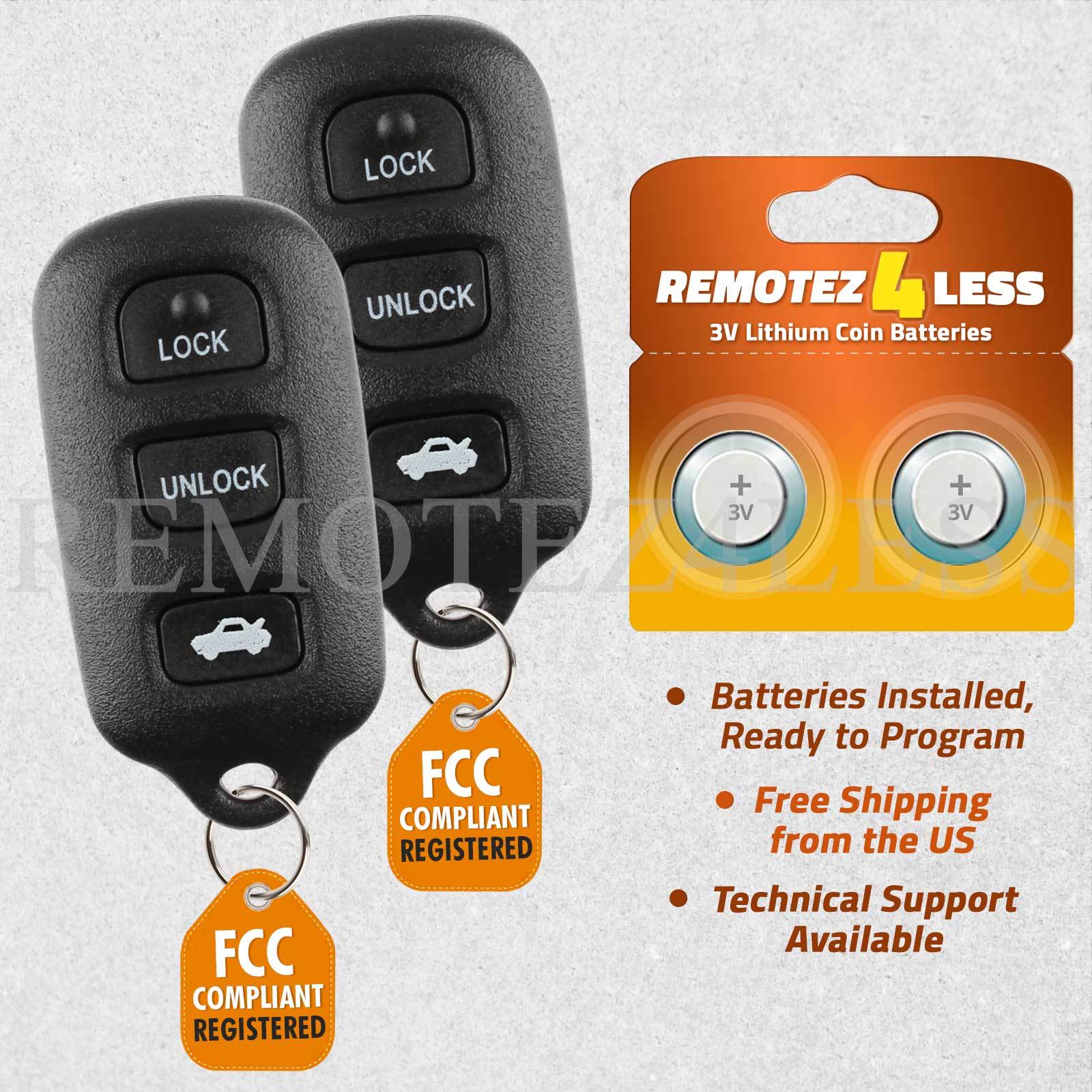 2 For 2002 2003 2004 2005 2006 Toyota Camry Remote Car Keyless Entry Key Fob