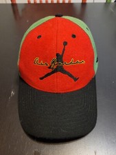 Vintage 90's Nike Air Jordan 23 Wool Blend Color Block Leather Strapback Hat Cap