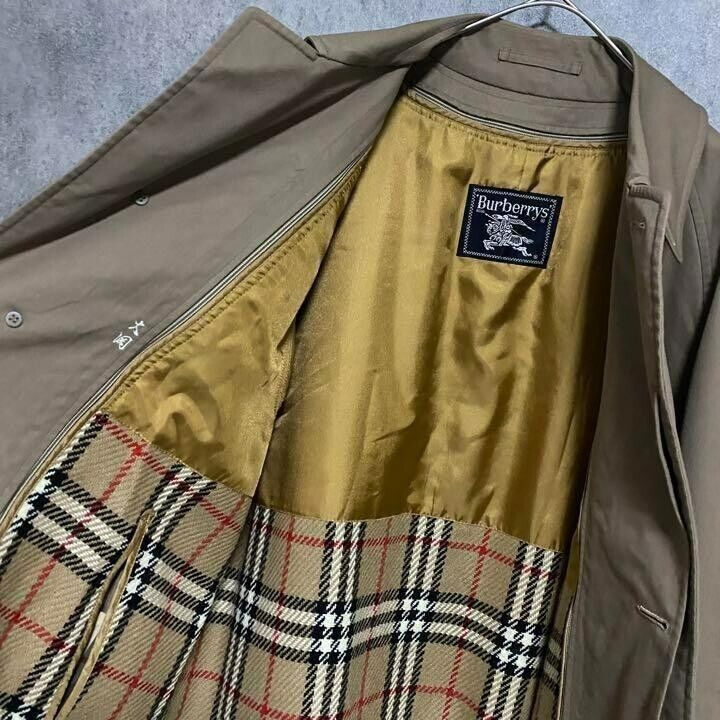 BURBERRY】90s Burberry Balmacaan Coat with Liner Nova Check BURBERRY】90s Burberry Balmacaan Coat with Liner Nova Check