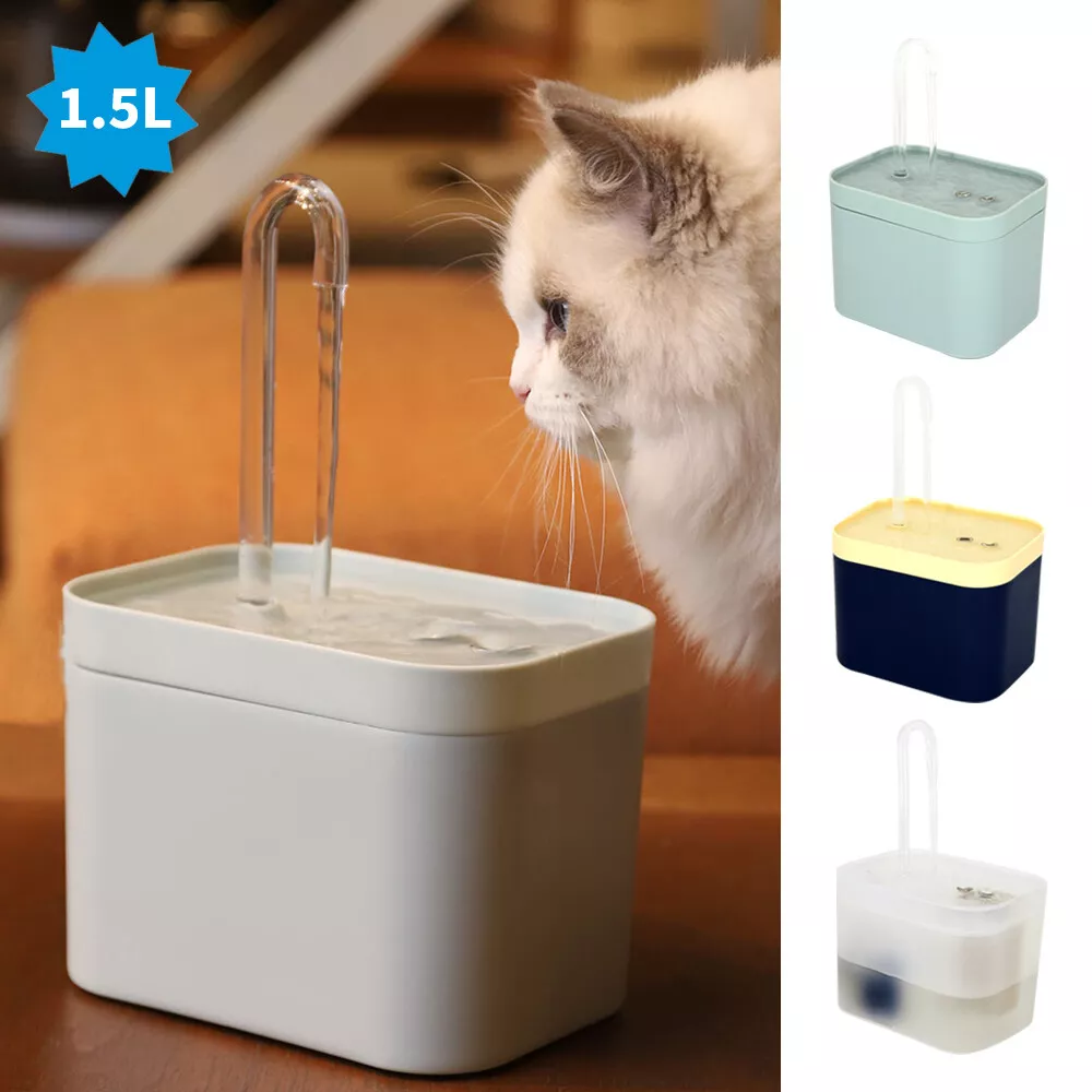 Fontaine à Eau pour Chat Chien 1.5L Distributeur Auto Pompe Filtres LED USB  Neuf