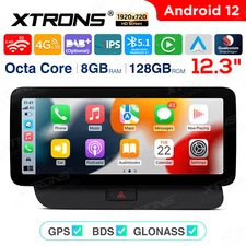 12.3" Car Stereo GPS Android 13 8Core 128GB For Audi Q5 2009-17 Multimedia Radio