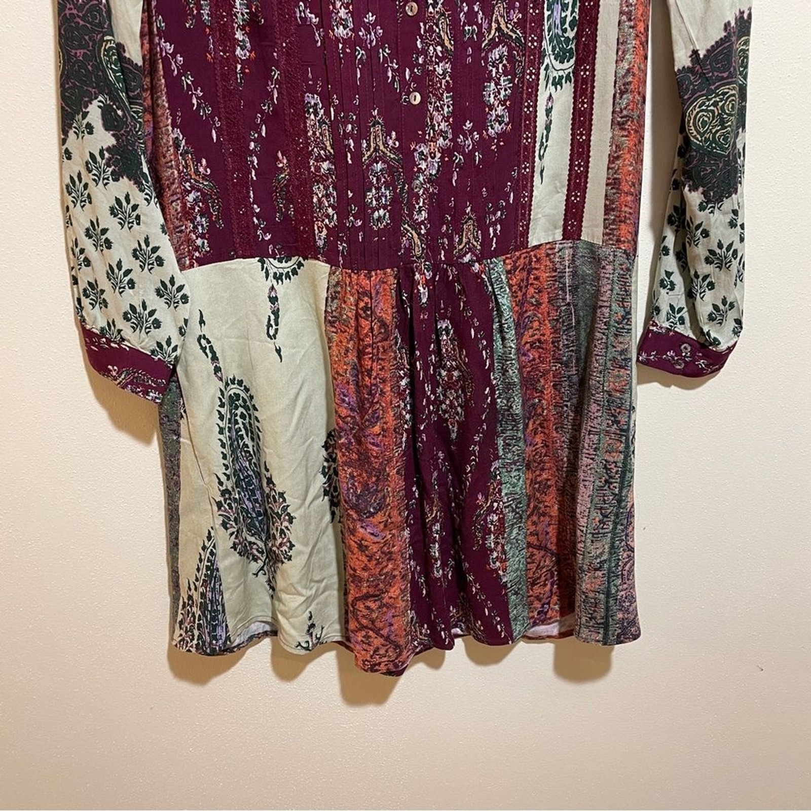 Anthropologie Tiny Patchwork Print Shirtdress Shi… - image 8