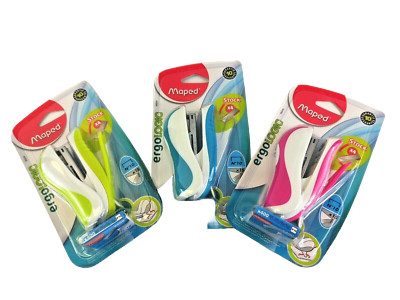 Maped Ergologic Pocket Stapler inc 400 Staples Assorted Colours