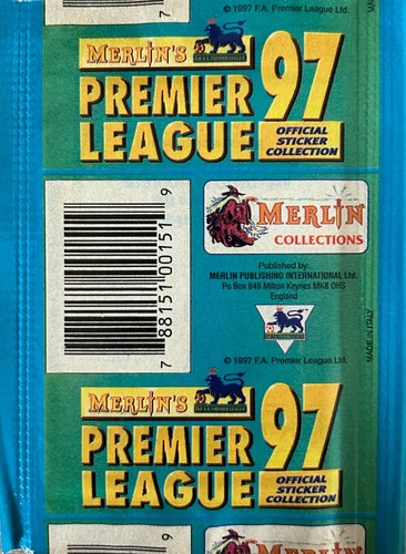 Merlin's Premier League 97 1997 Football Stickers Unopened Sealed Pack - Picture 11 of 11