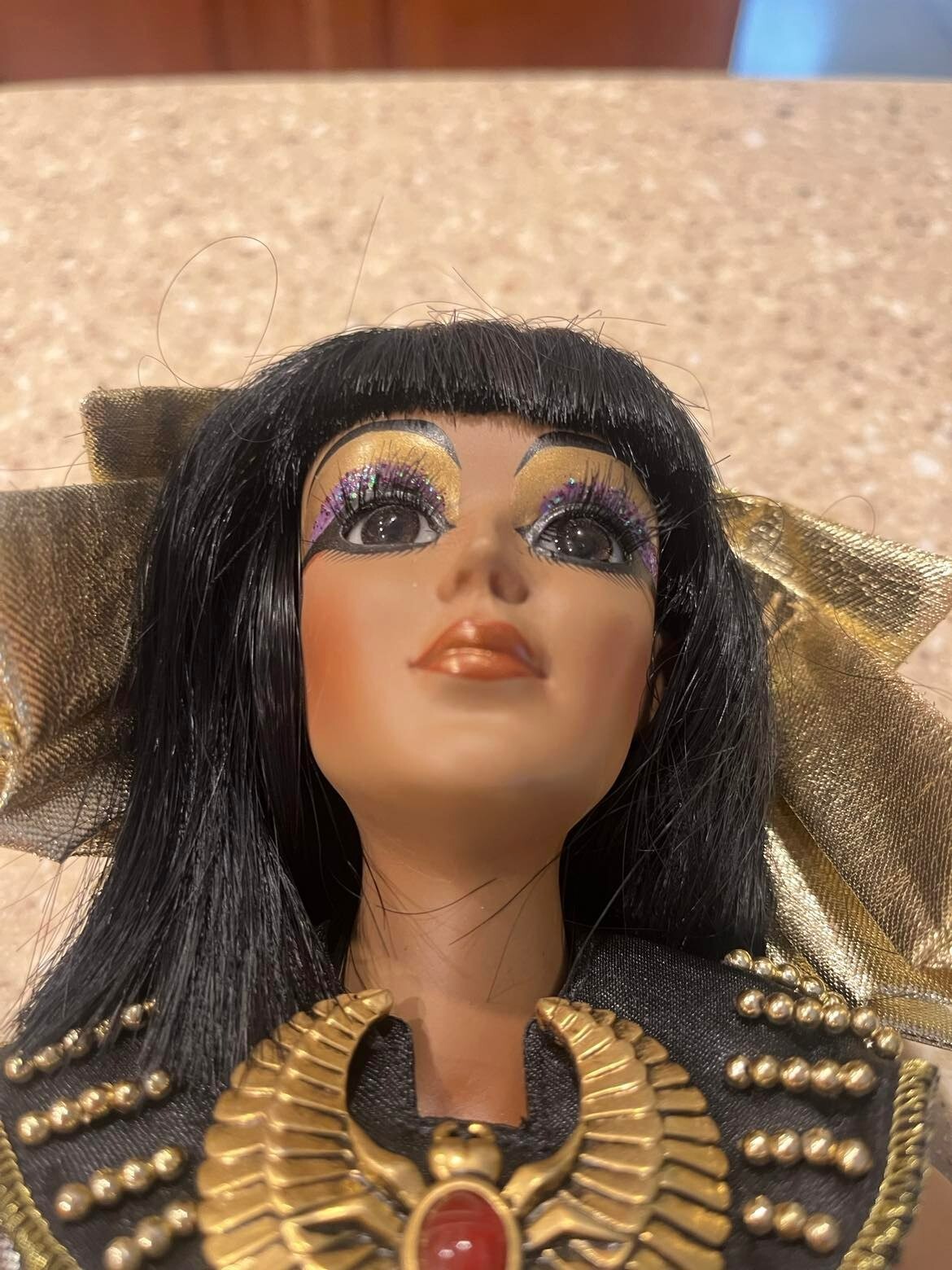 Franklin Mint Cleopatra Porcelain Doll Egyptian Gold  Heirloom Dolls 18"