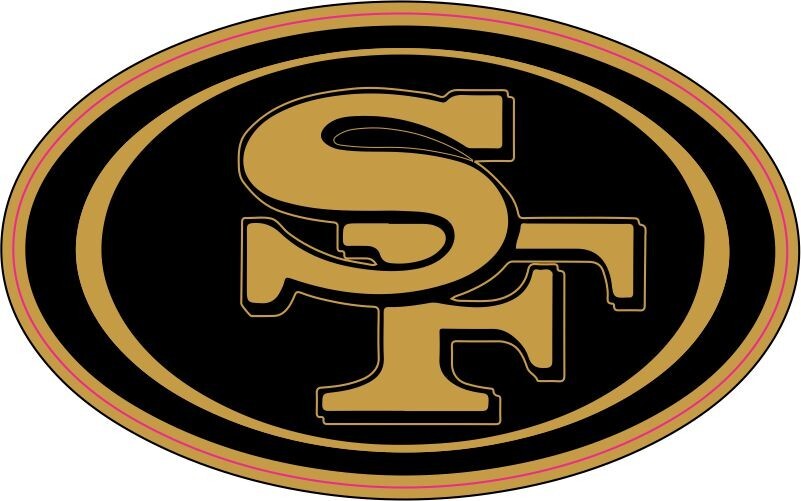 くすぶり　NFL 49ers 刺繍ロゴ ゴールド 49ers Gold and Black Inspired Full Size Football Helmet