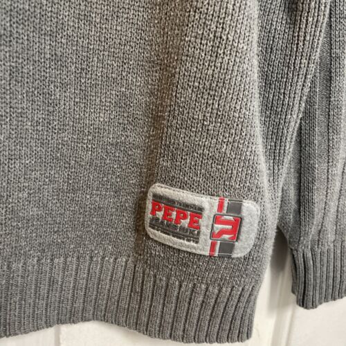 Suéter Pepe Jeans para hombre gris rojo a rayas punto cuello redondo talla XL - Imagen 3 de 7