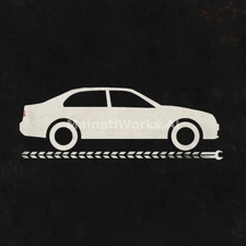 Grungy Car Silhouette Digital Art – Industrial Garage Wall Print Download