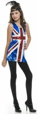 Child's Kids British Flag 60's Sequin Dress Union Jack dress - UK 8/10 Costume