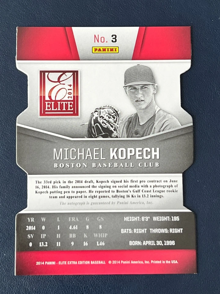 2014 Elite Extra Edition Michael Kopech Orange Status Die Cut Signatures 1/10!  - Image 2 of 2