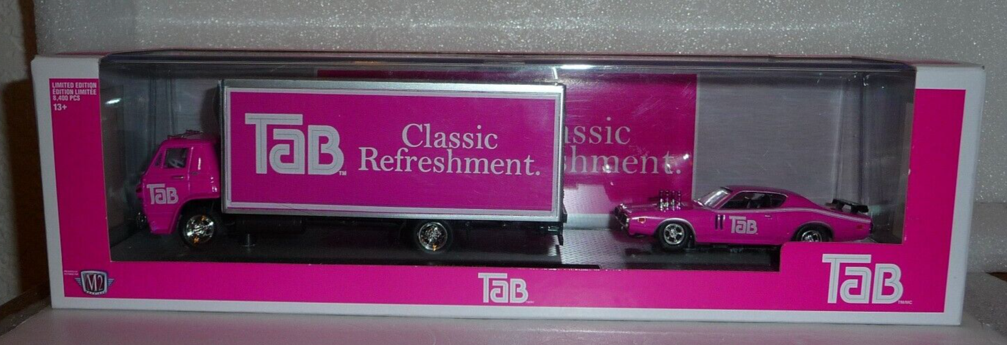 M2 Machines Tab 1969 Dodge L600 Truck & 1971 Dodge Charger R/T Hemi 1:64 Set