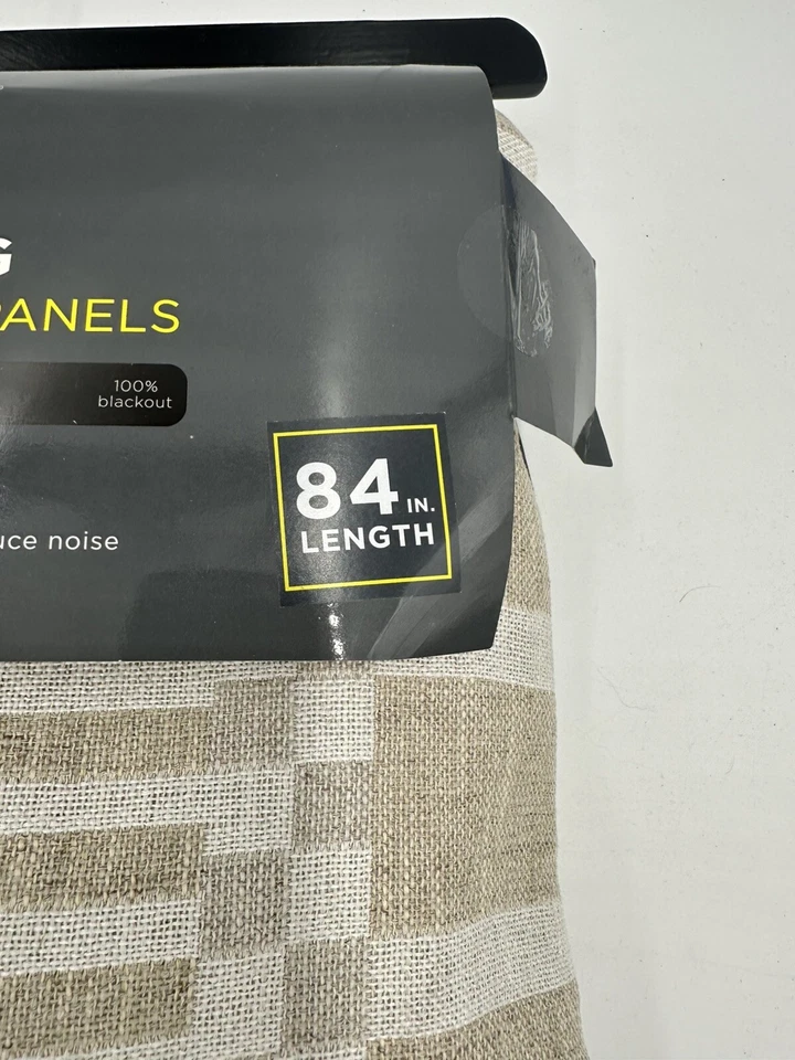 Eclipse Blackout One Grommet Panel 42” x 84”  Beige Striped tan Reduce Noise New - Image 3 of 4