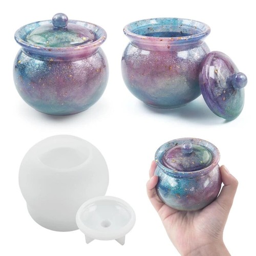 Silicone Jar Storage Bottle Resin Casting Mould DIY Jewelry Container Epoxy Mold - Picture 2 of 22