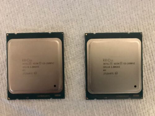 2 processori Intel Xeon SR1A6 E5-2680V2 10 CORE 2,80 GHz 25M 8 GT/s 115W CPU - Foto 1 di 2