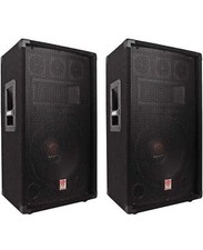 Rockville 2 RSG12.4 12 3-Way 1000 Watt 4-Ohm Passive DJ/Pro Audio PA Speakers