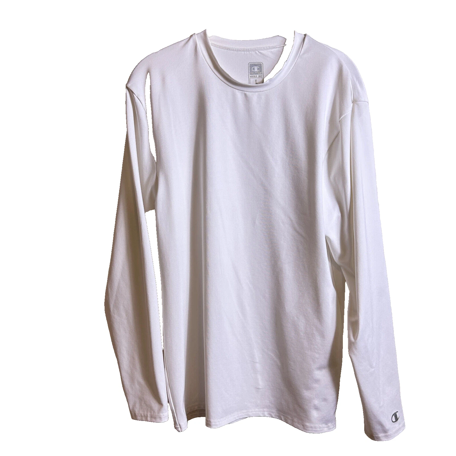 Champion Athletic Double Dry Long Sleeve Shirt Mens Large or Medium White