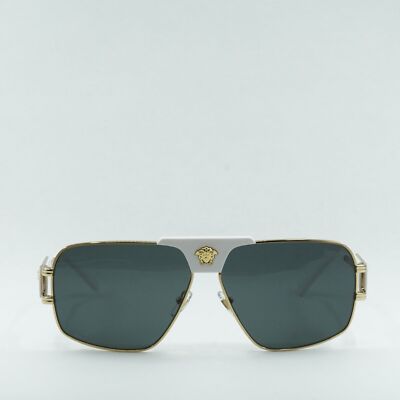 New VERSACE VE2251 147187 Gold/White/Dark Gray 63-12-145  display picture 3