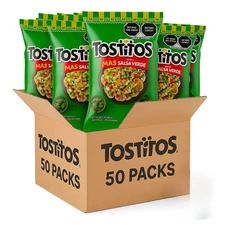 Sabritas Tostitos Salsa Verde Chips 2.2oz – 50ct Party Size Bulk Pack