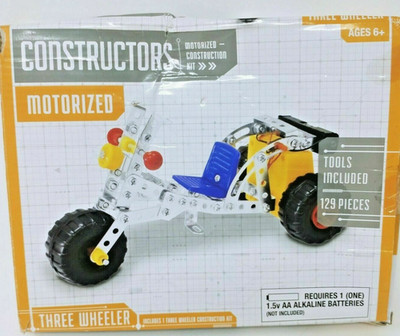 CONSTRUCTORS THREE WHEELER 129 PCS BUILDING MOTORIZED CONSTRUCTION TOY NEW