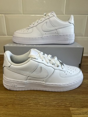 Nike Air Force 1 LE (GS) Größe 2 UK Triple White Kinder Turnschuhe FV5951-111 