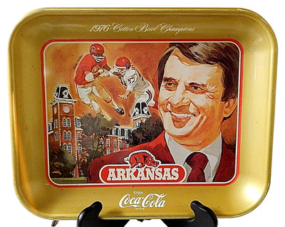 Coca Cola Tray Arkansas Razorbacks Cotton Bowl Win Go Hogs Original 1976 Coke