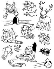 Unmounted Rubber Stamp Plate, Unmounted/Uncut Pink Rubber Stamps