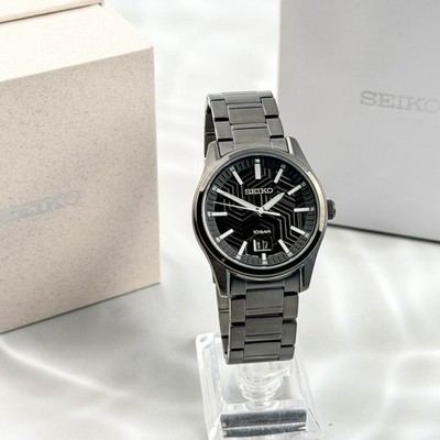 Seiko Essentials SUR515 Men's Black Dial Stainless Steel Strap Quartz Watch 40mm