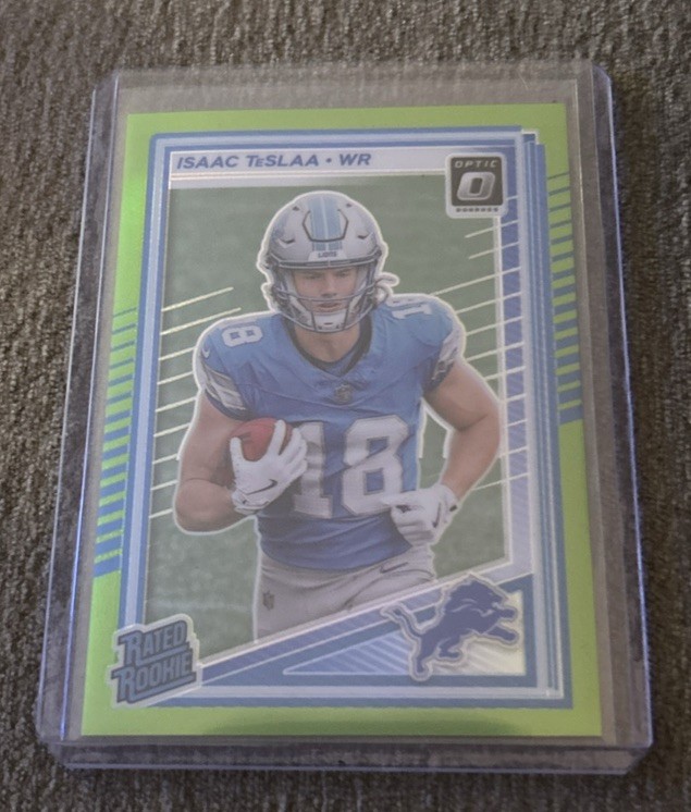 2025 Panini Donruss Optic Football Isaac Teslaa Rookie Lime Green/50 #219
