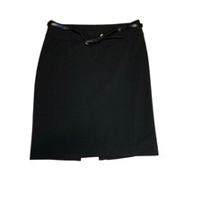 Express Design Studio Womens Black Leoprd Lined Pencil Skirt 4 Preppy Office