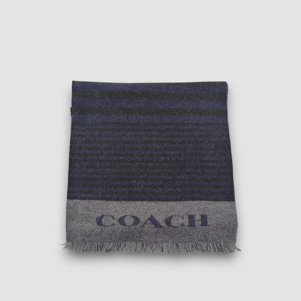 Vintage Coach Wool Scarf Striped Muffler Winter Warmer Muffler Neck Scarves - Image 2 of 4