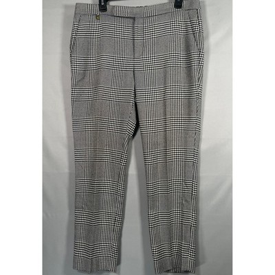 Lauren Ralph Lauren Womens Glen Plaid Trousers Black White Size 10 High Rise
