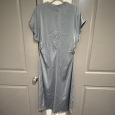 H&M Women s Gray Solid Midi Dress A-Line Fit ...