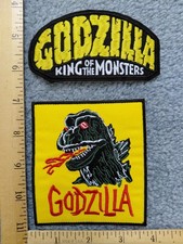 LOT OF 2 GODZILLA KING OF THE MONSTERS IRON ON PATCHES free shipping