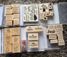 Stampin' Up Set Lot Various Rubber Stamps Crafting Scrapbooking Mix