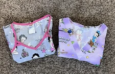 Lot Of 2 Betty Boop Brand Women's Uniform Scrub Tops 1 fitted medium 1 Relaxed M