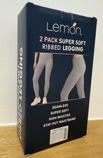 Lemon 2 Pack Black Super Soft Ribbed Legging - Large - Brand New