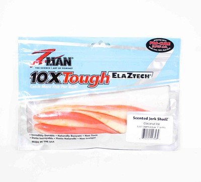 Zman Soft K�der Jerk ShadZ Scented 7 Zoll 4/Pack Coconut Ice Glow (3489)