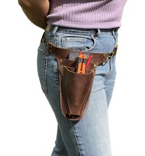 Garden Tool Belt, Handmade Premium Leather with Pouches Pockets Holster for W...