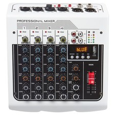 Audio Mixer 6 Channel DJ Mixer, Professional Sound Board Console with USB MP3...