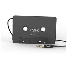 Car Cassette Aux Adapter with 3.5 mm Headphone Jack, for phones, MP3 Black
