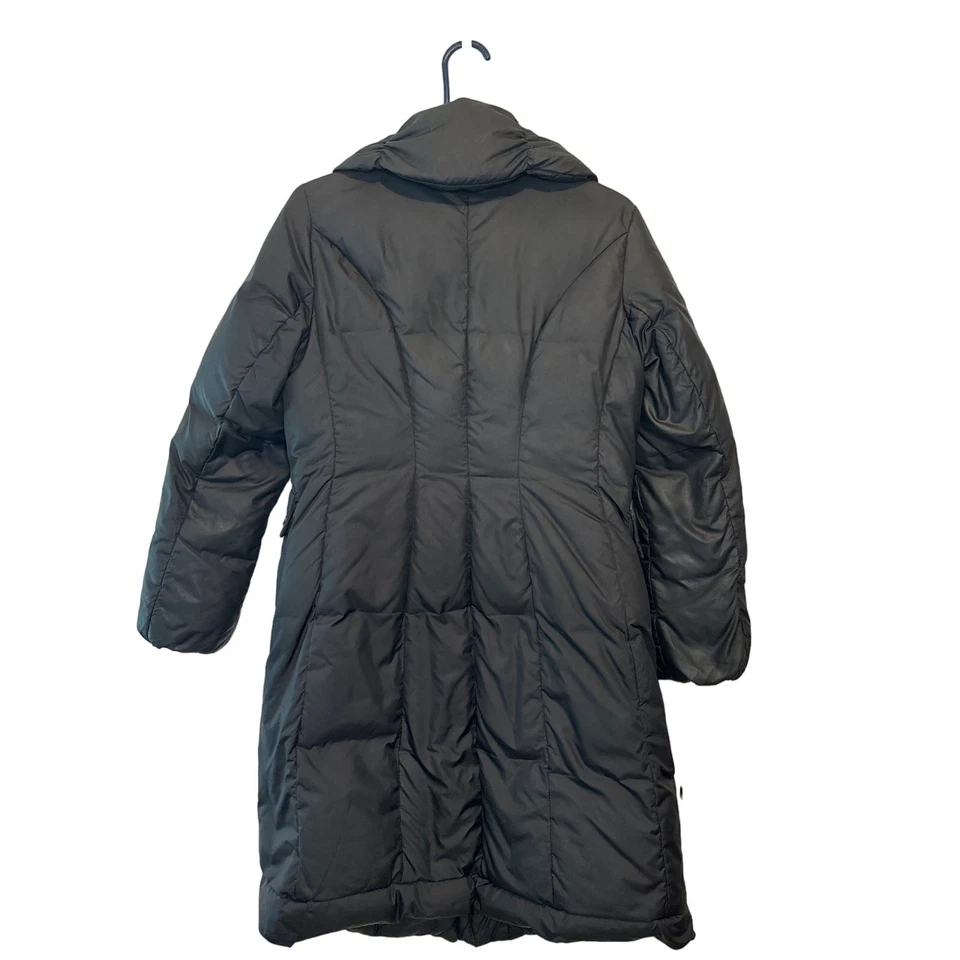 Cole Haan Black Down Midi Puffer Coat Jacket Women’s Small Warm Winter Long - Image 3 of 4