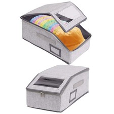 Large Stackable Baseball Cap Storage Box Dustproof Foldable Zipper Organizer