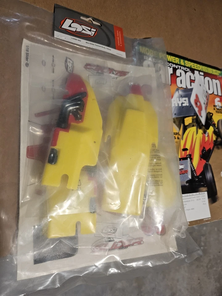 Vintage Losi LOSB1362 Mini Slider Painted Body Yellow Rare NIB - Image 2 of 3