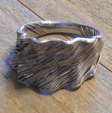 Vintage Milor Sterling Silver Ring Chunky Modernist Sz 10 Wire Wrap Style Italy