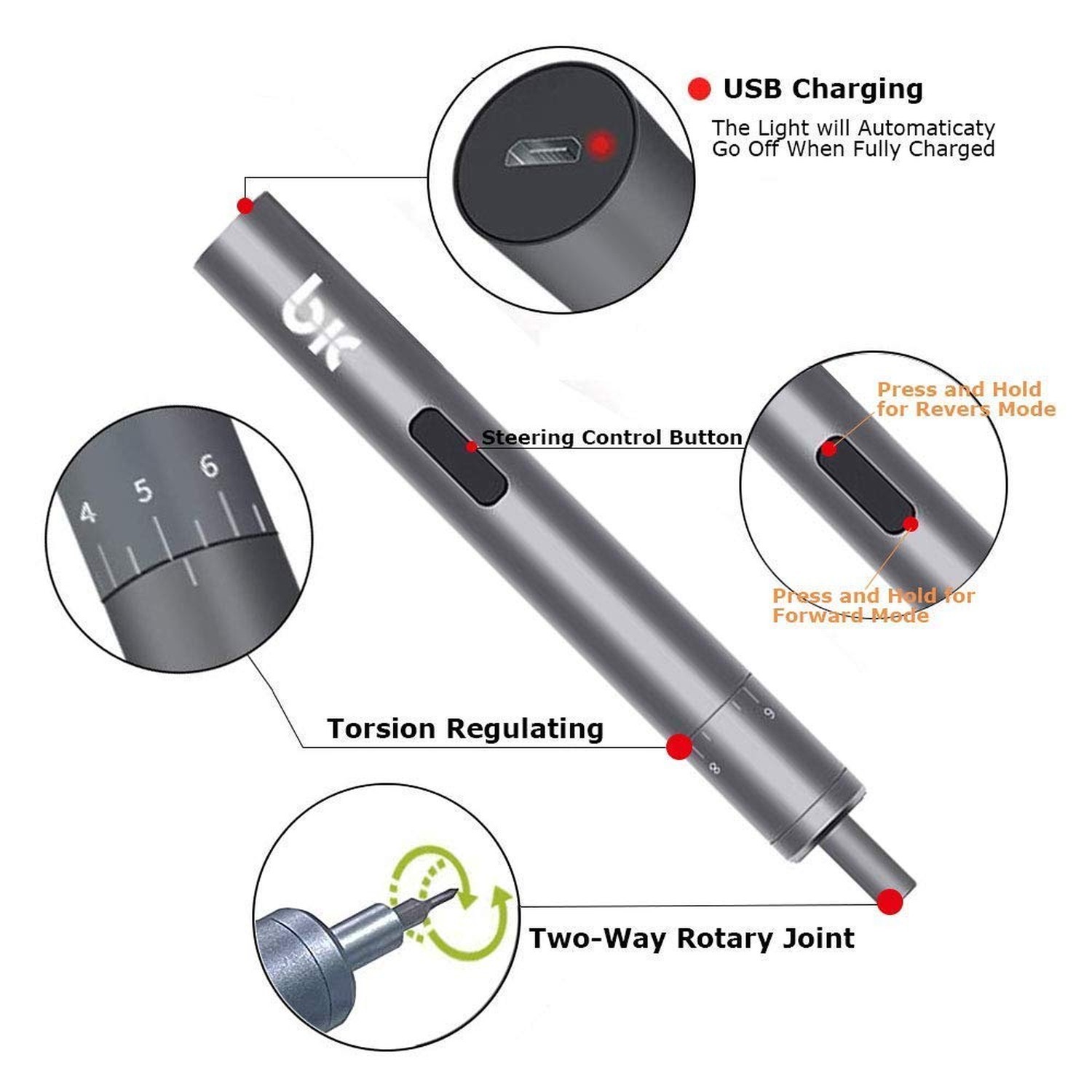 Mini Electric Screwdriver Small Portable Cordless Rechargeable with... Fast Ship