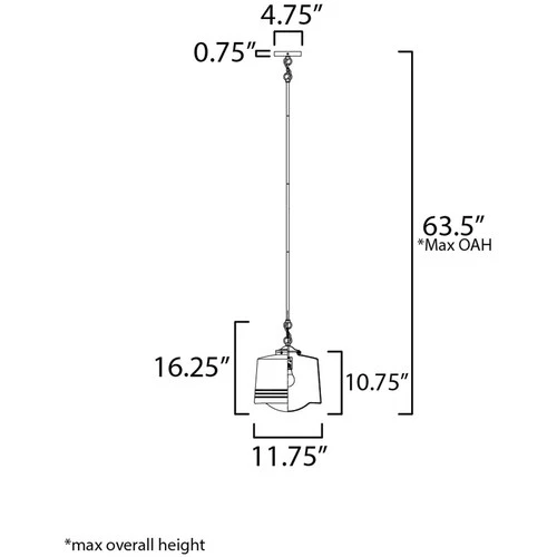 Maxim Lighting 21532WTBK Eureka Pendant Black - Picture 4 of 4
