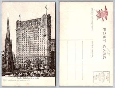 1910 Trinity Building New York City Postcard Illustrated Post Card Co NYC