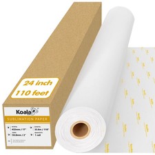 KOALA Sublimation Paper Roll 24"x110' Inkjet Heat Transfer 105 gsm 2 Inch Core